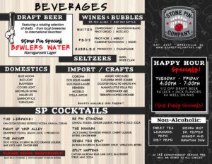 Stone Pin Drinks Menu